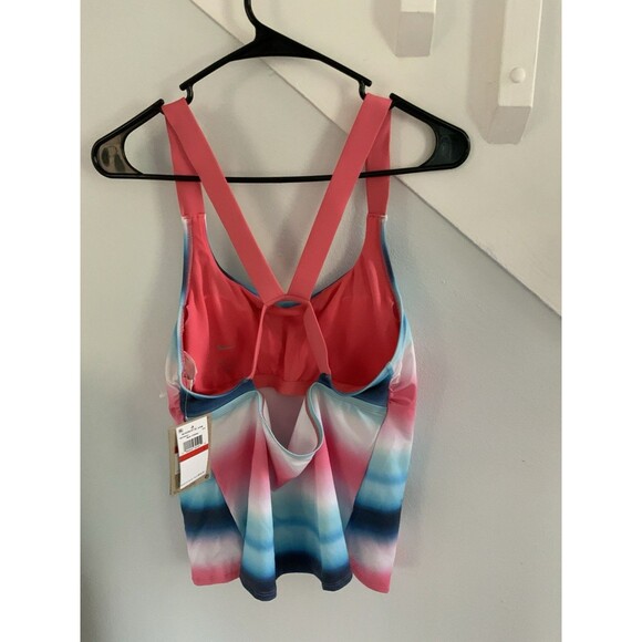NWT Nike Horizon Striped V-Back Tankini Top Size L Women - Picture 5 of 7